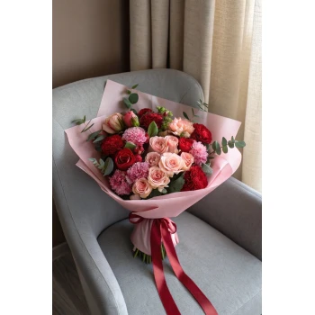 Bouquet "Pink cloud" with roses